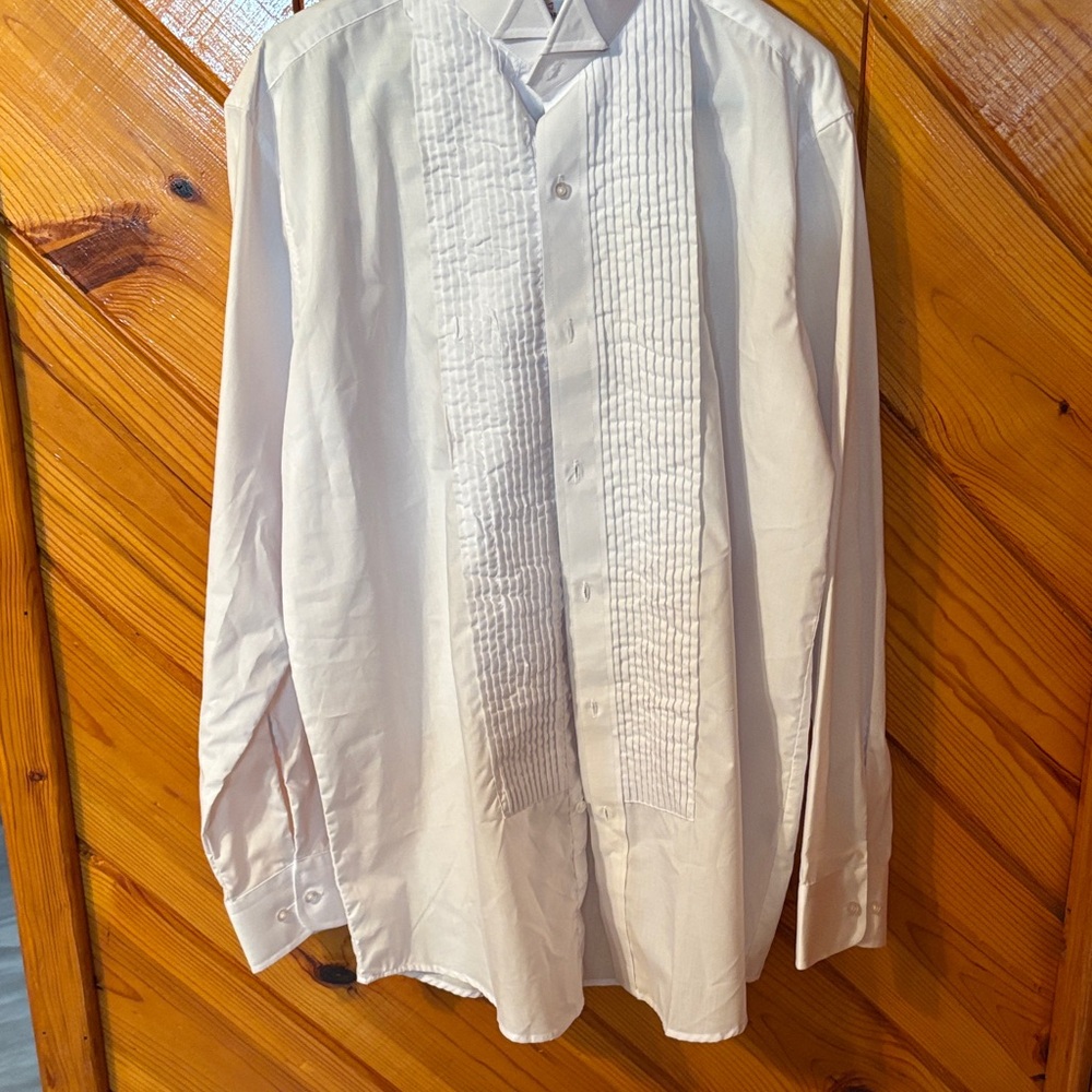 Men's White Tuxedo Dress Shirt